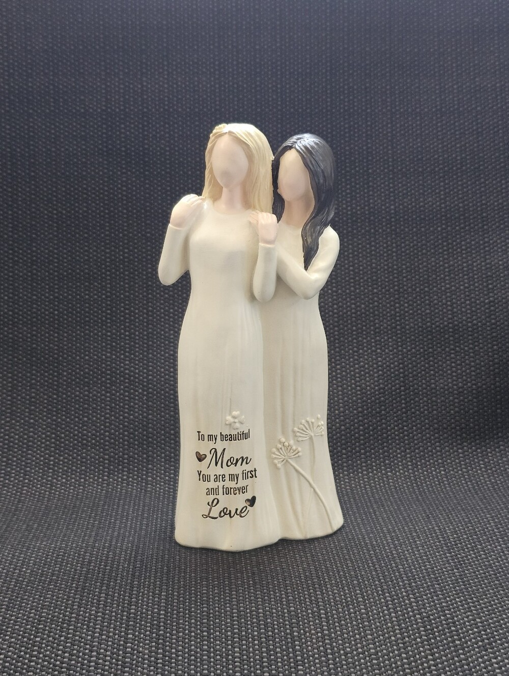Cherished Mother & Daughter Figurine - Cream Decorative Sculpture